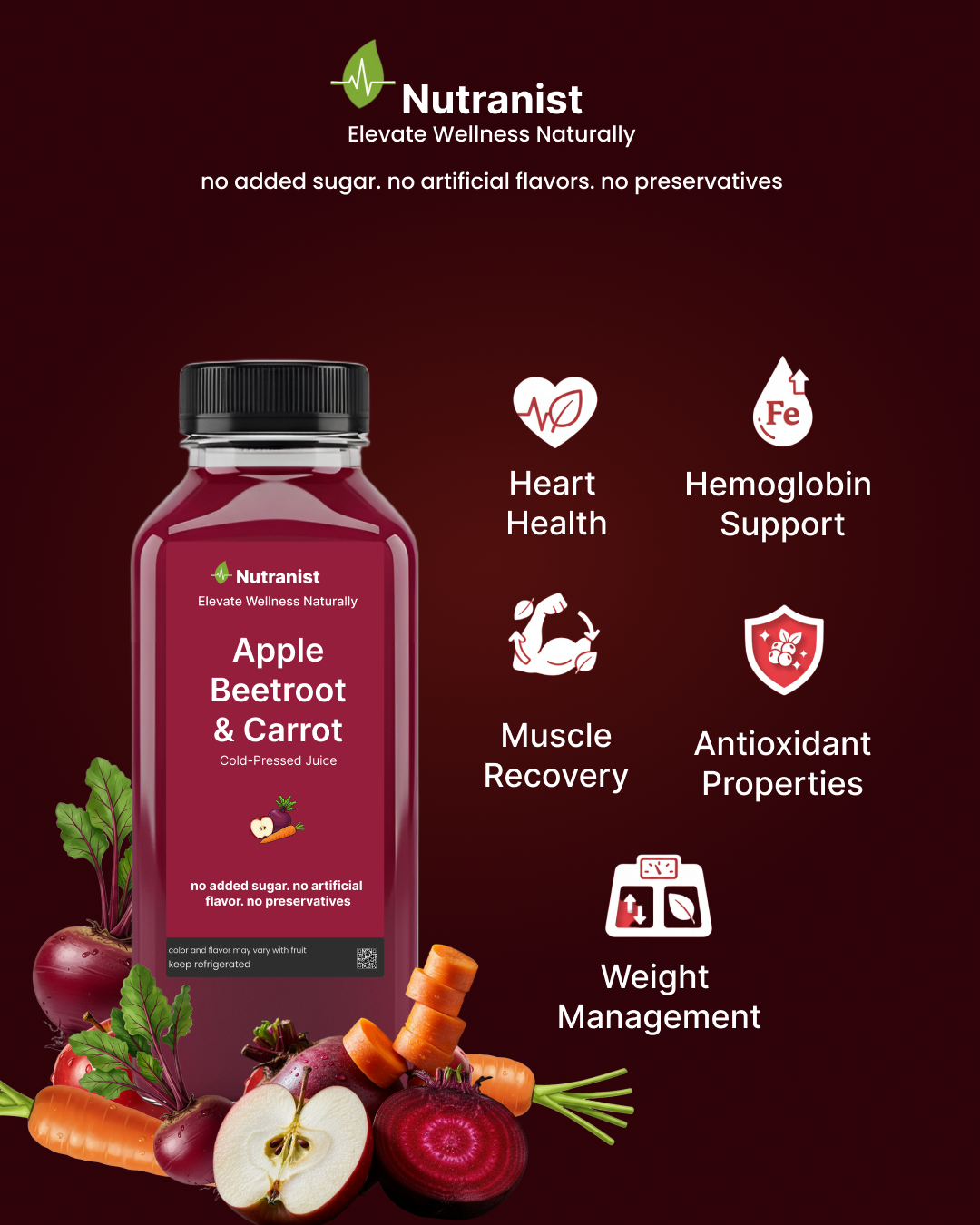 Apple, Beetroot, & Carrot Cold-Pressed Juice